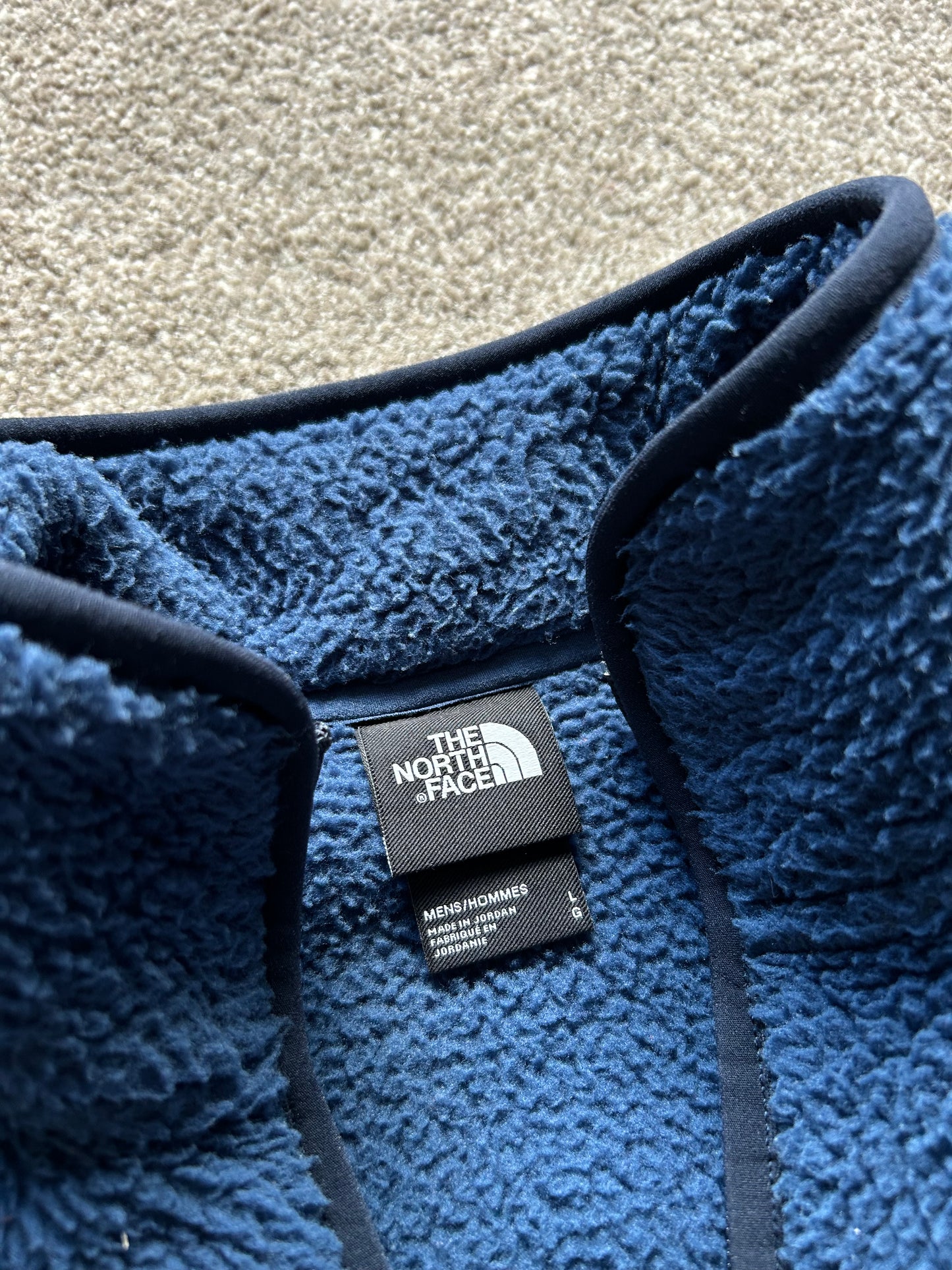 The North Face Men's Dunraven Sherpa Full Zip Fleece Navy Blue Large