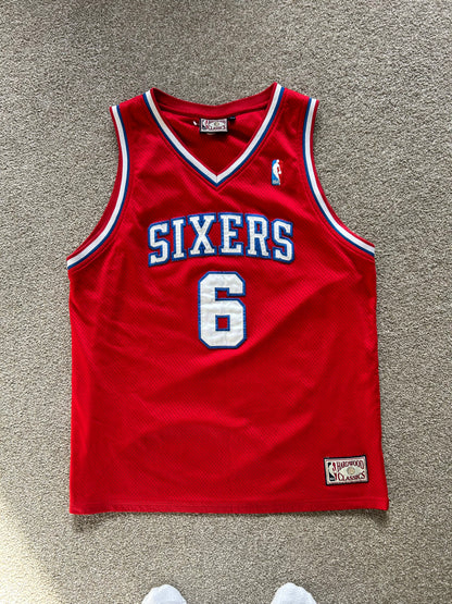 Julius Erving Philadelphia 76ers NBA Hardwood  Classics Large Red Sixers