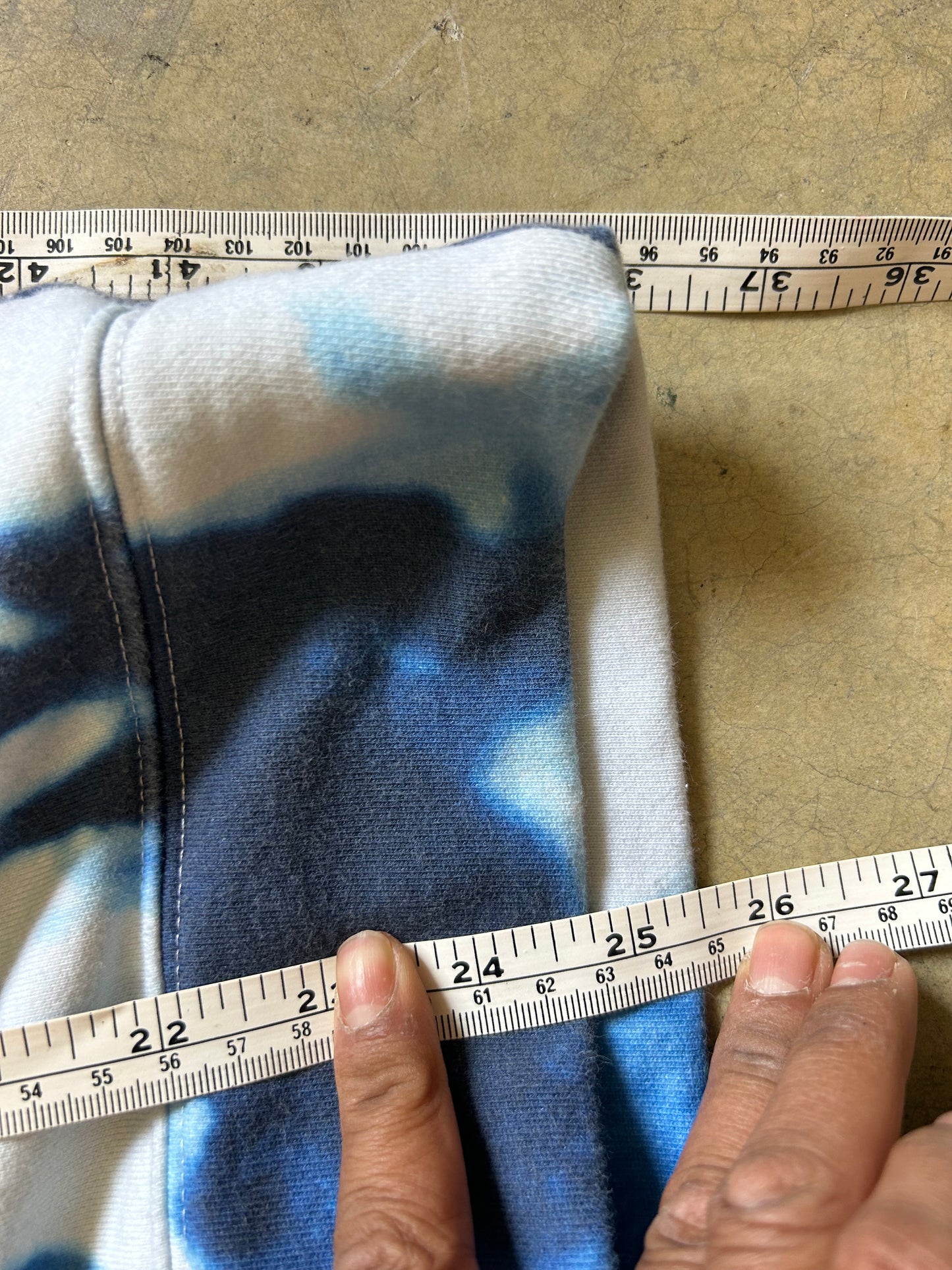 Helmut Lang tie-dye graphic hoodie from the 2018 Spring collection, designed by Shayne Oliver Small Blue