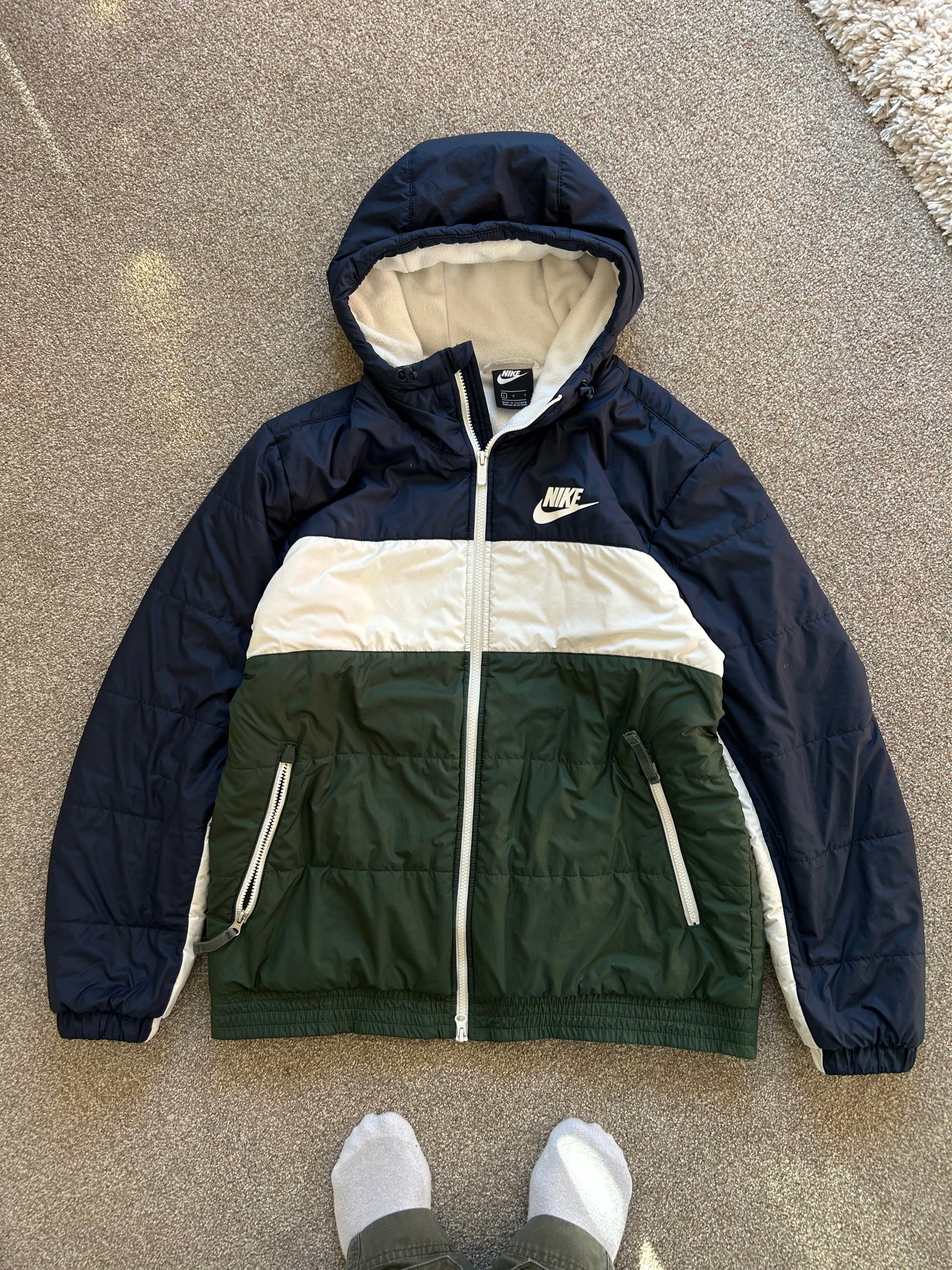 Nike Sportswear Zipper Woven Jacket Silver Green Silvergreen Large
