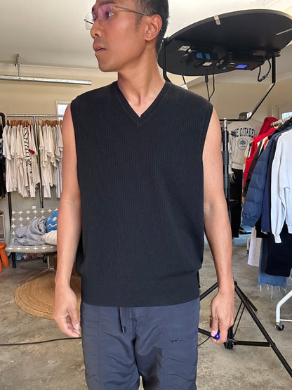 Rodd & Gunn Vintage Black Sweater Vest Merino Wool