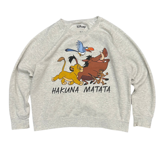 DISNEY "Hakuna Matata" Gray Sweatshirt XL