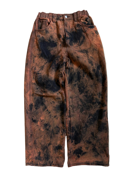Dangerfield Bleach Dyed Pants size 30 Black
