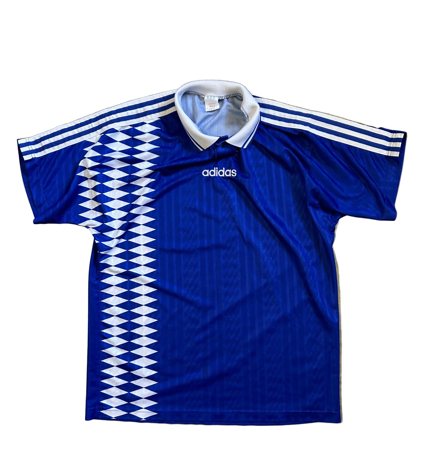 vintage Adidas 1994-1995 Men's blue template diamond football shirt jersey XL Blue