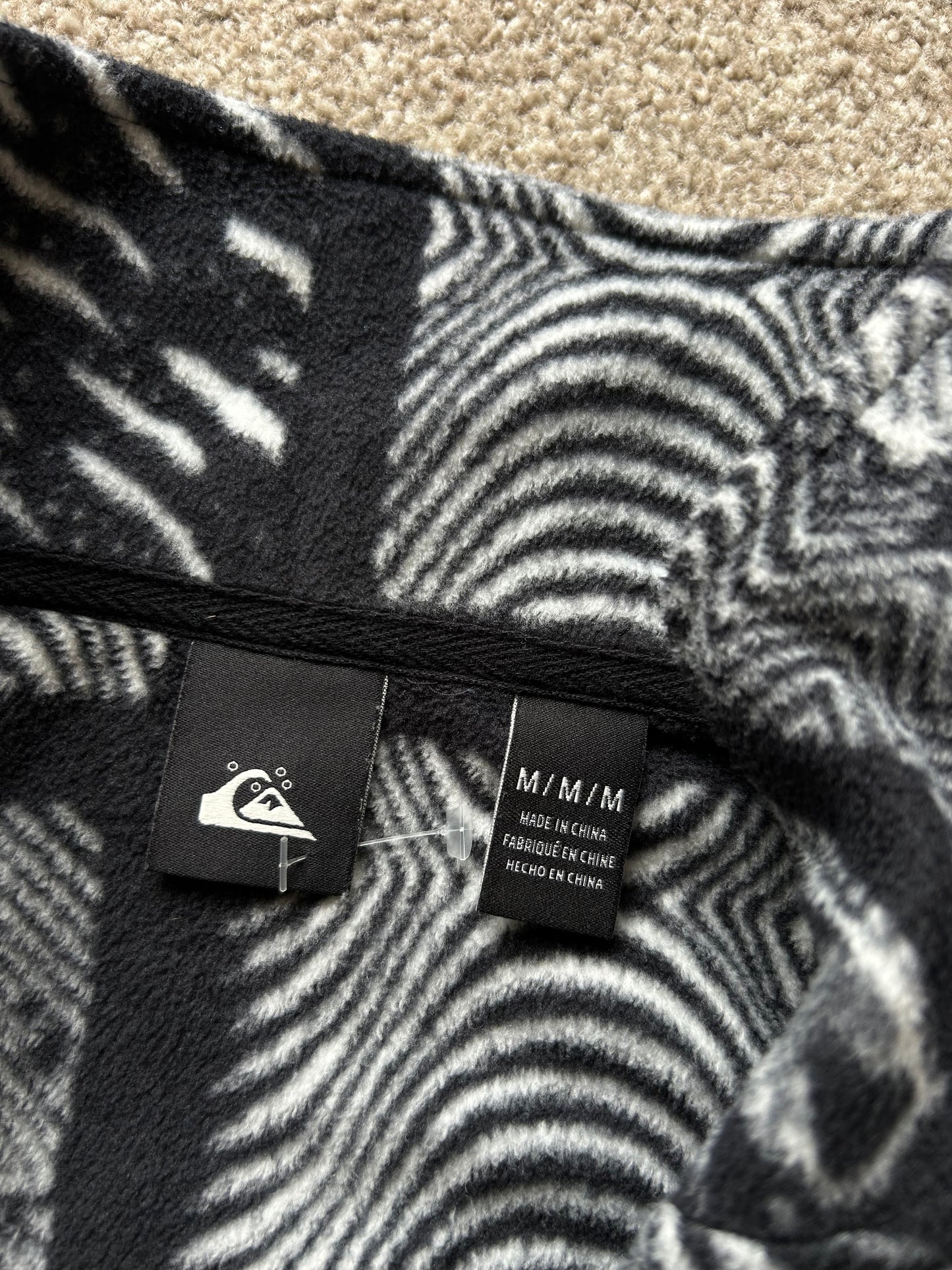 Quiksilver OG Mosaic Zip Sweatshirt Large Black