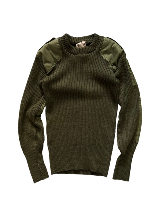Jersey Mans Heavy Olive Round Small Knitted Wool