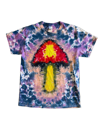 Medium Purple mushroom design tie-dye shirt