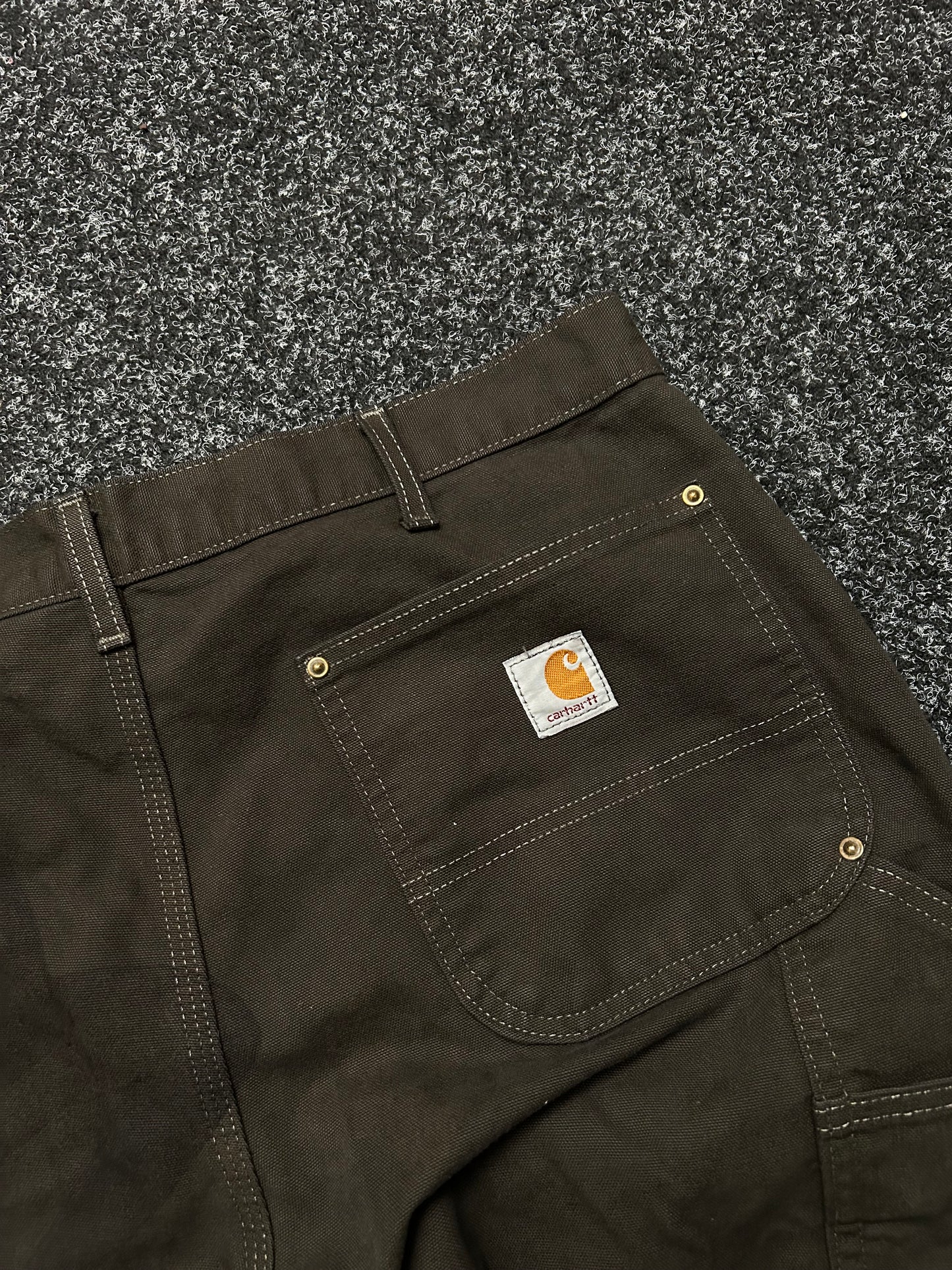Carhartt Double Knee Dark Brown Custom Paint Pants size 38