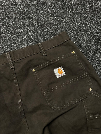 Carhartt Double Knee Dark Brown Custom Paint Pants size 38