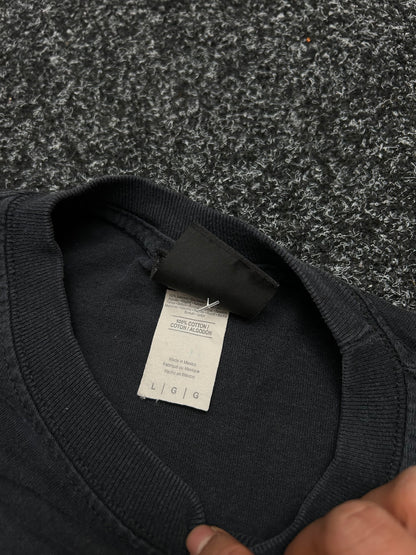 Thrasher Flame Tee Black Large Faded