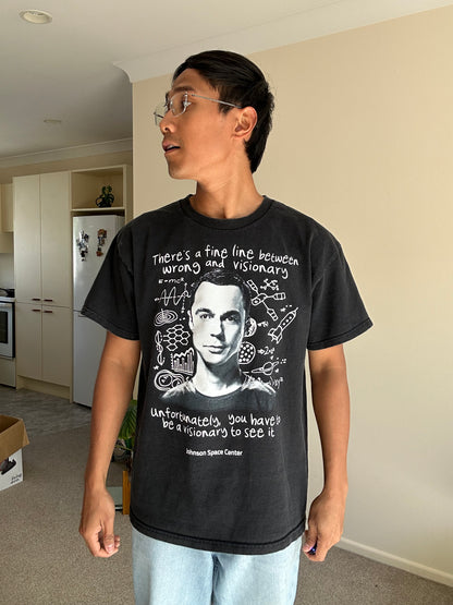 Ripple Junction The Big Bang Theory Visionary t-shirt featuring the character Sheldon Cooper Medium Black