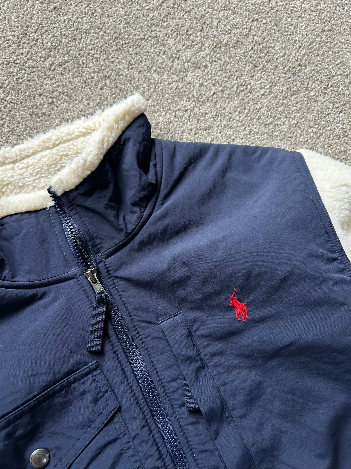 Ralph Lauren RL Two Tone Fleece Jacket Large
