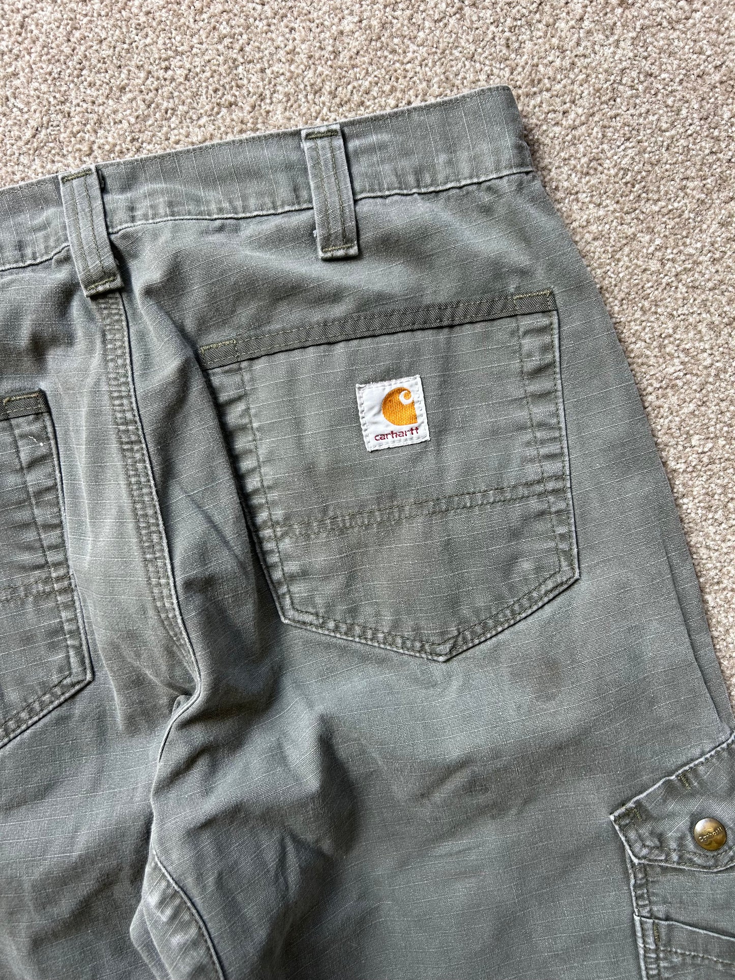 Vintage Carhartt Moss Green Pants size 32 waist 42 Length