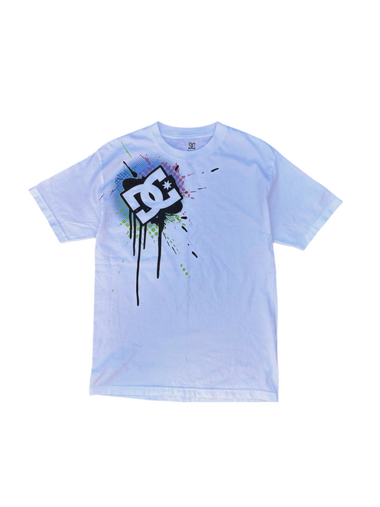 Y2K DC Skateboarding Tee White Medium Beefy Neckline