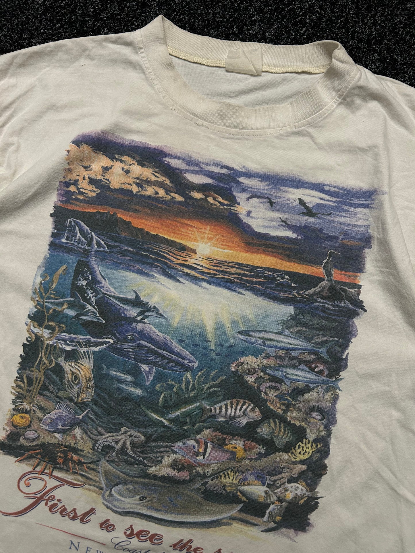 Vintage New Zealand Ocean Tee Large White