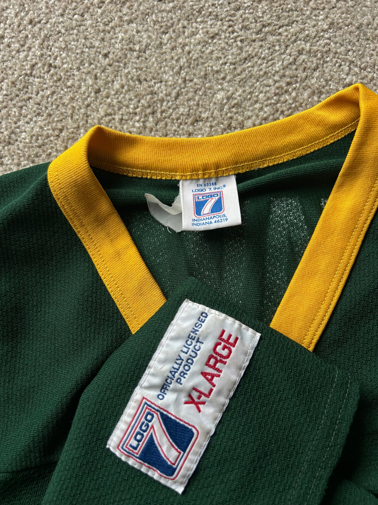 vintage Logo 7 Brett Favre Green Bay Packers jersey XL