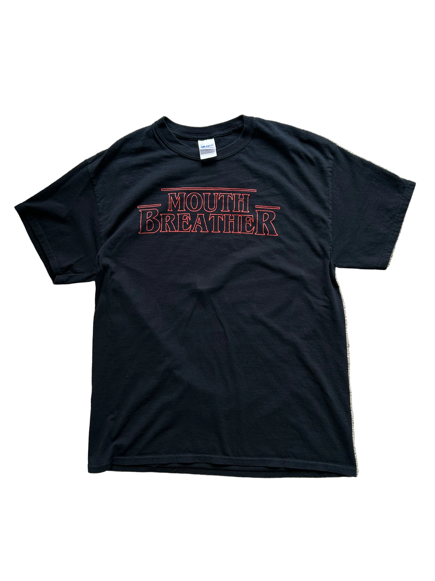 black Men's Mouth Breather T-shirt Gildan Tag Large