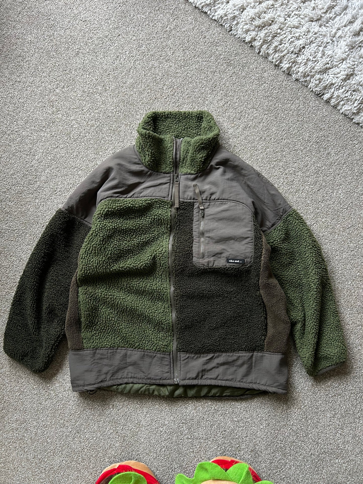 Niko And.. Fleece Jacket Olive Patchwork Medium