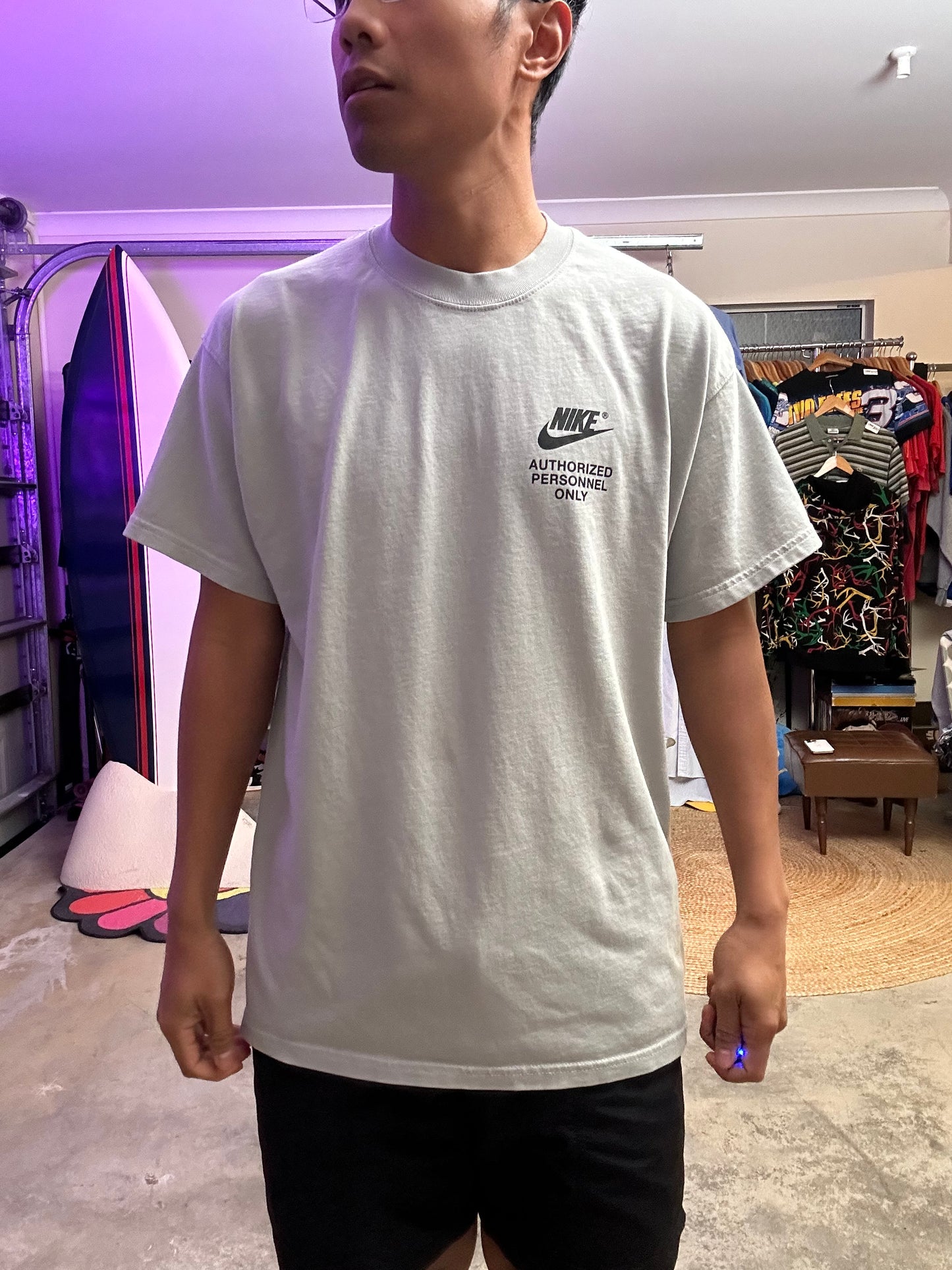 Nike Sportswear Authorized Personnel T-Shirt in a grey cotton materia Medium