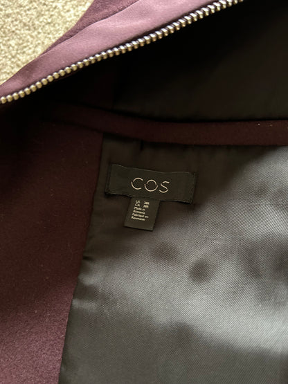 Cos Wool Jacket Coat Purple Medium