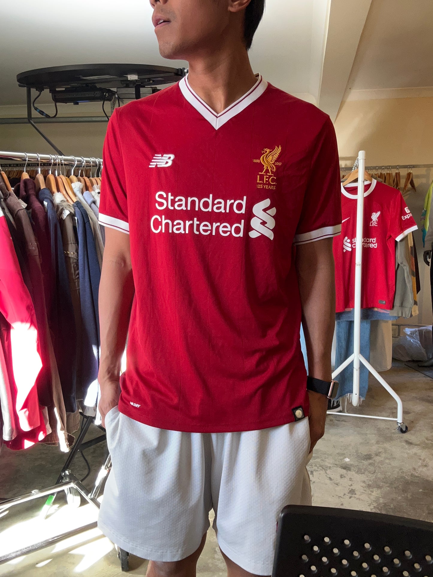 New Balance Liverpool FC 2017-2018 home shirt features a unique 125-year anniversary crest in gold Medium
