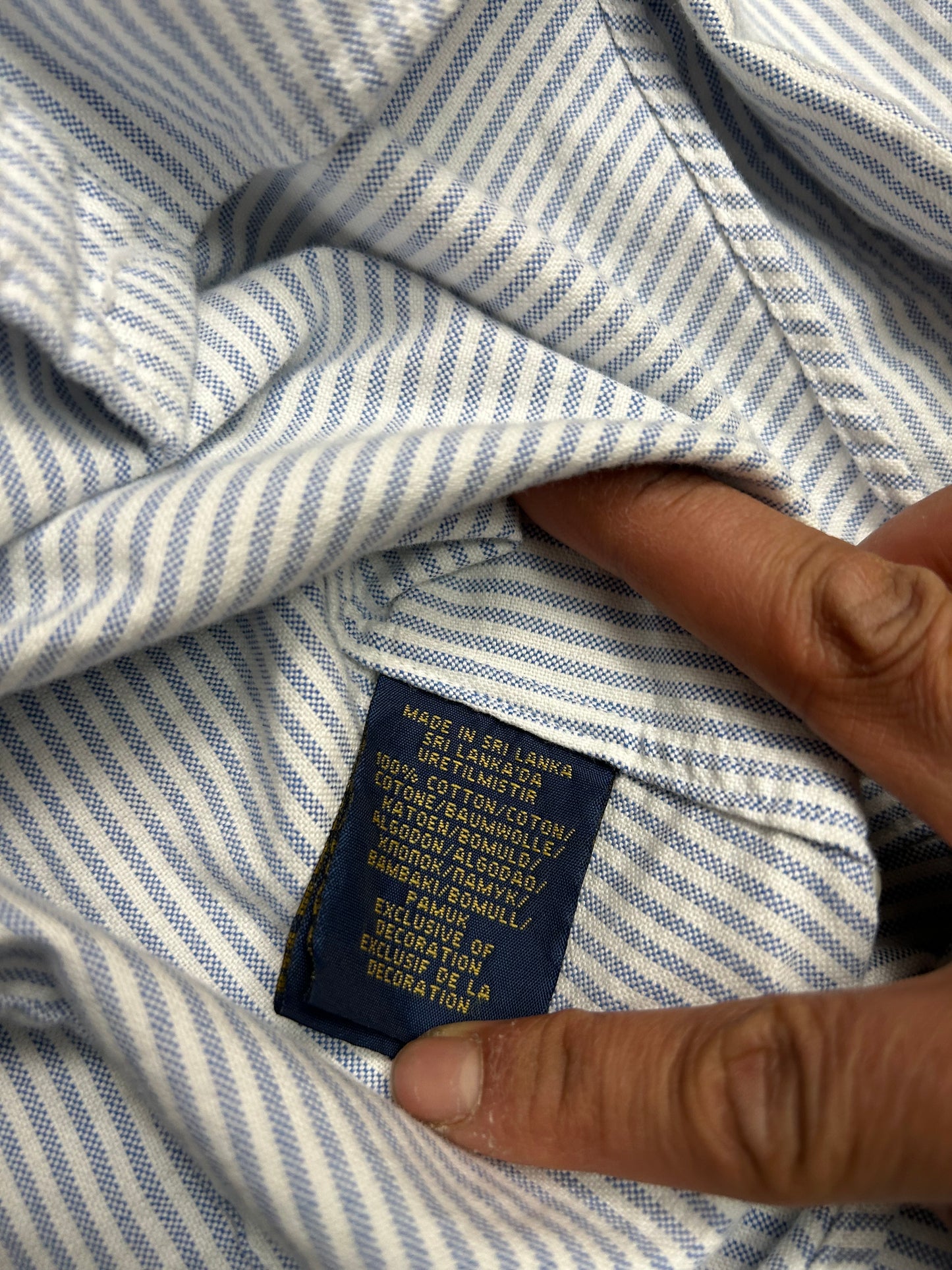 Polo RL Striped Polo Women's Light Blue XS