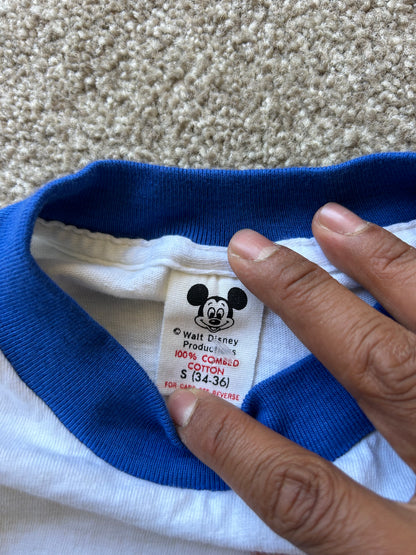 vintage 1980 Disneyland 25th Anniversary "Family Reunion" ringer t-shirt White XS