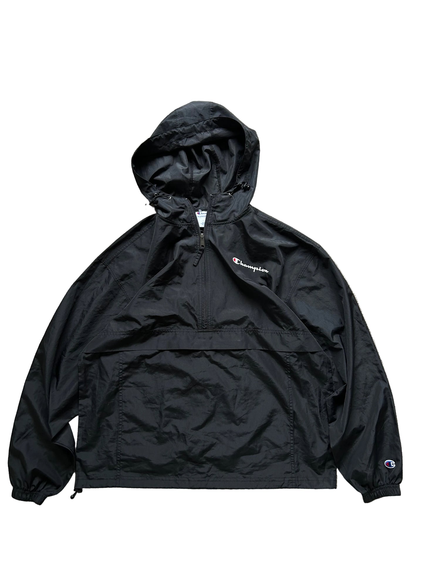 Champion Black Windbreaker Half Zip XL