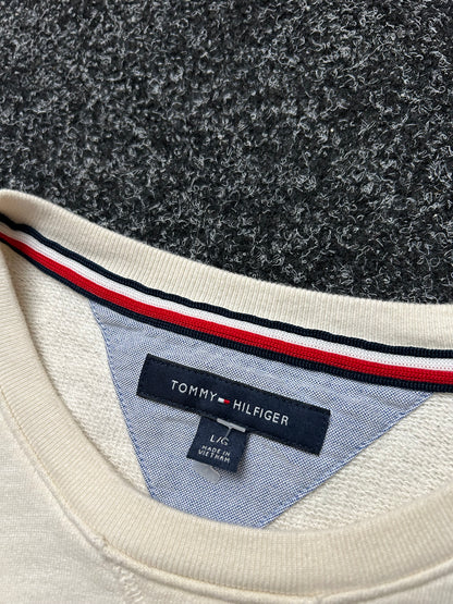HILFIGER CREW NECK JUMPER Large Cream