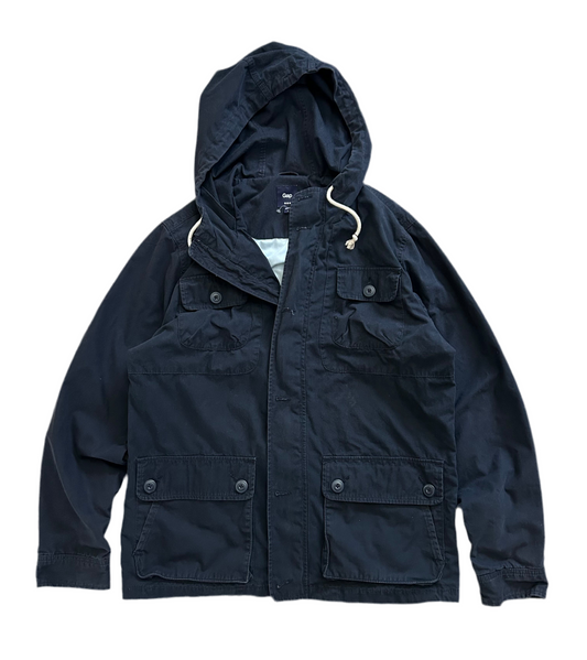 Gap Utility Jacket Navy Blue Large Coat Multipocket