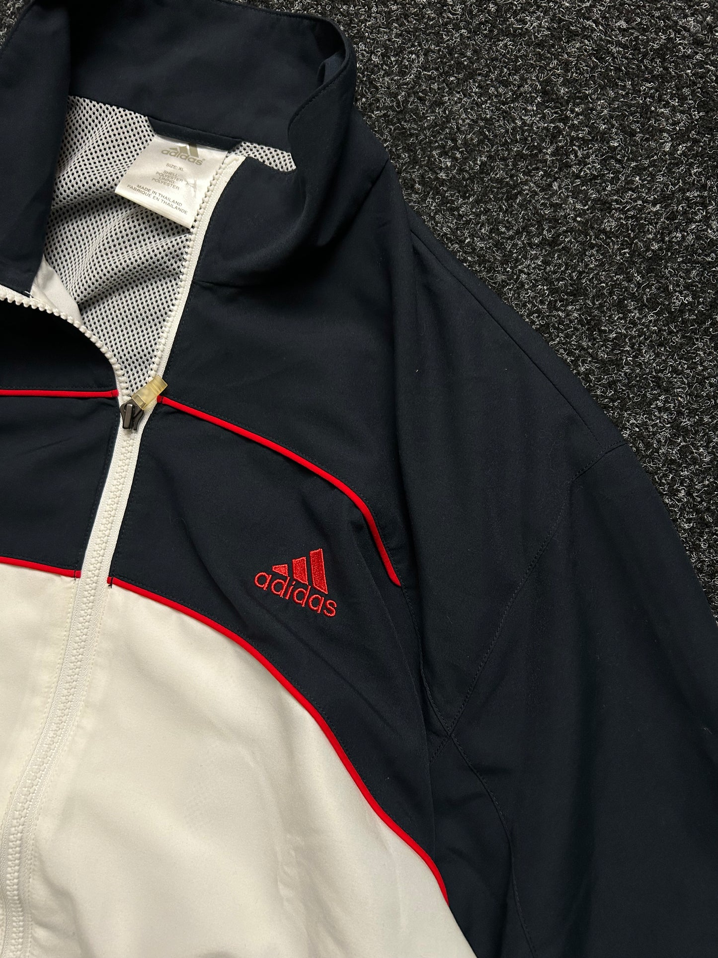 Vintage Adidas Track Jacket XL Navy Blue /White