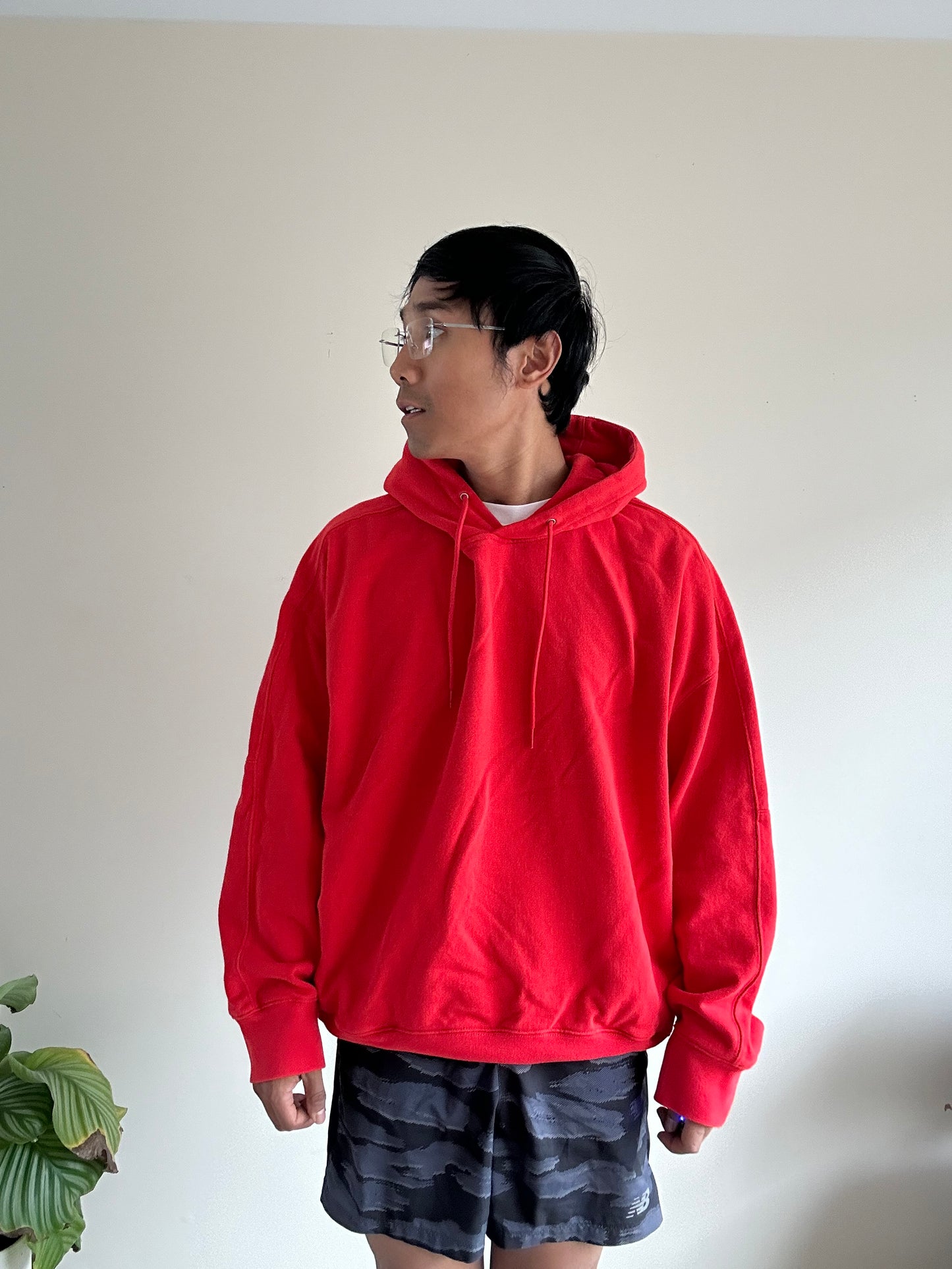 Calvin Klein Orange Hoodie Large Oversize Boxy