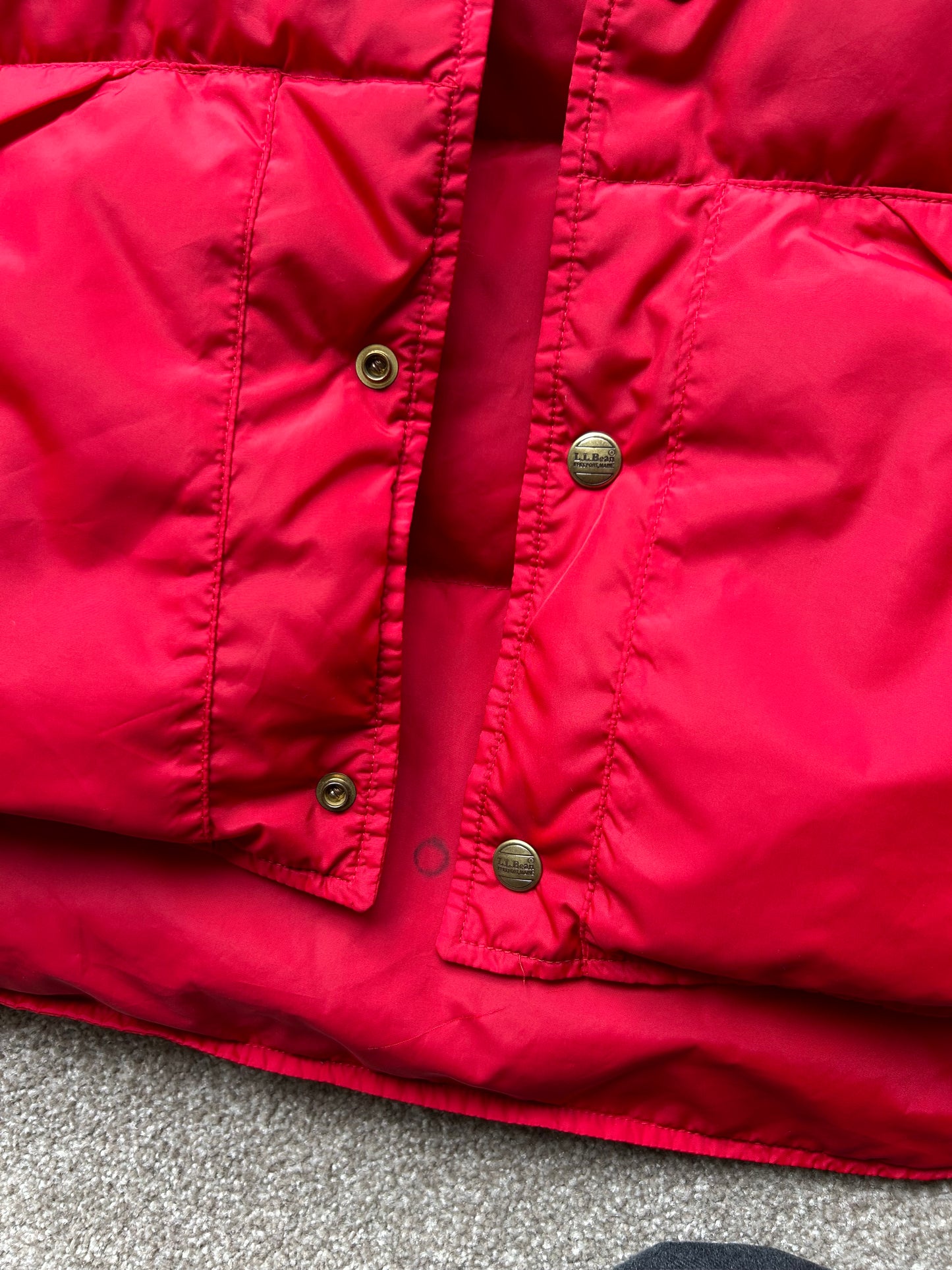 Vintage LL Bean Down Vest Red Small Made in USA