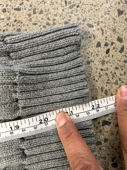 Polo Ralph Lauren cable-knit sweater features a signature pony motif on a heather grey cotton blend Women's