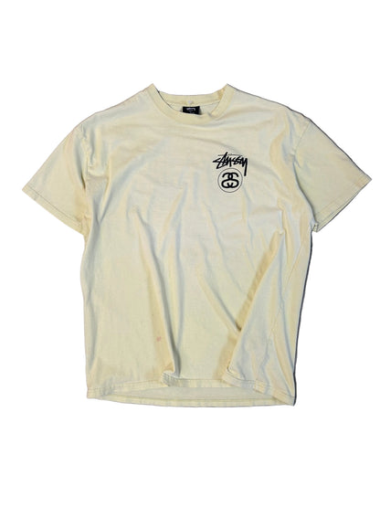 yellow Stussy Stock Link T-shirt Medium With Minimal Stains