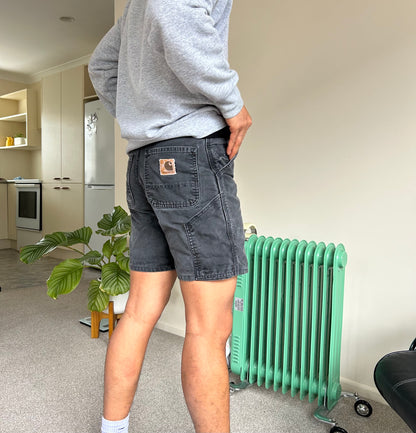 Carhartt B25 Black Shorts size 29 Above the Knee Altered