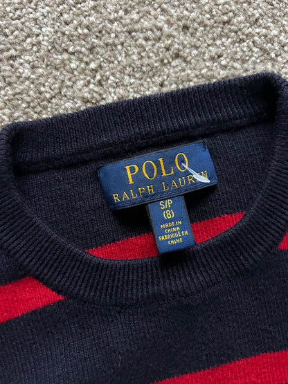 Polo Ralph Lauren Navy Blue Stripe Knitted Sweater Extra Small