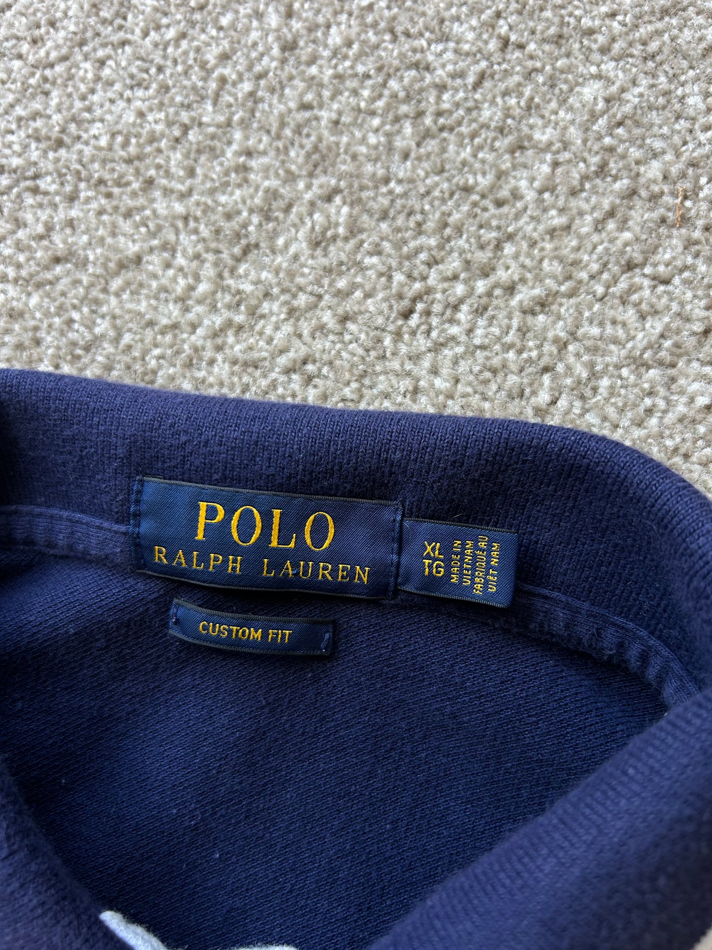 Y2K Polo Ralph Lauren navy and red polo shirt XL