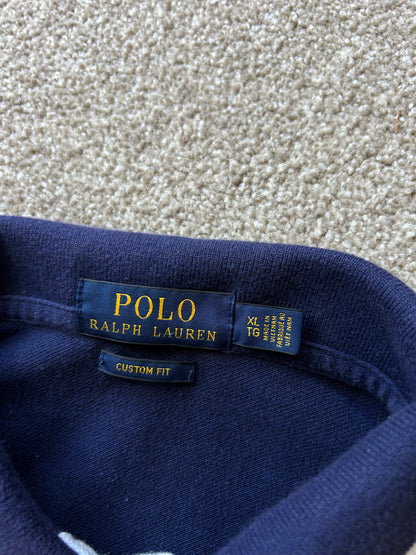 Y2K Polo Ralph Lauren navy and red polo shirt XL
