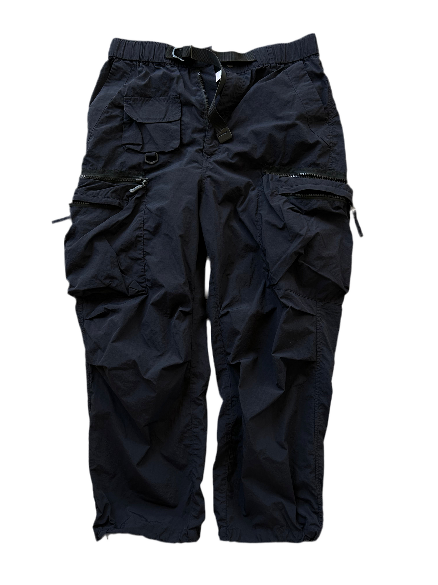 black extended waistband cargo pants in 100% Polyester Smoking Life