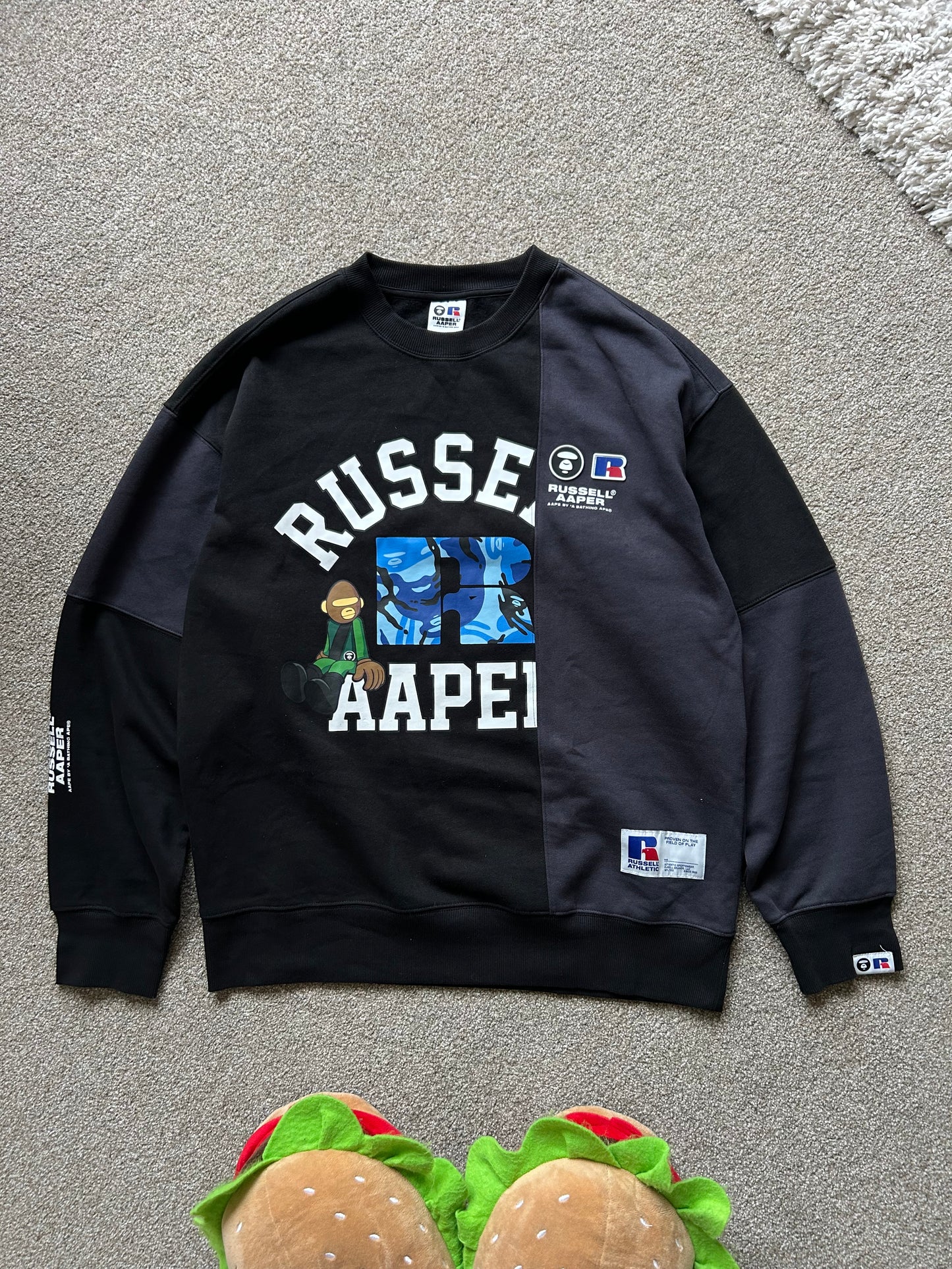 AAPE x Russel Athletic XL Grey Two tone