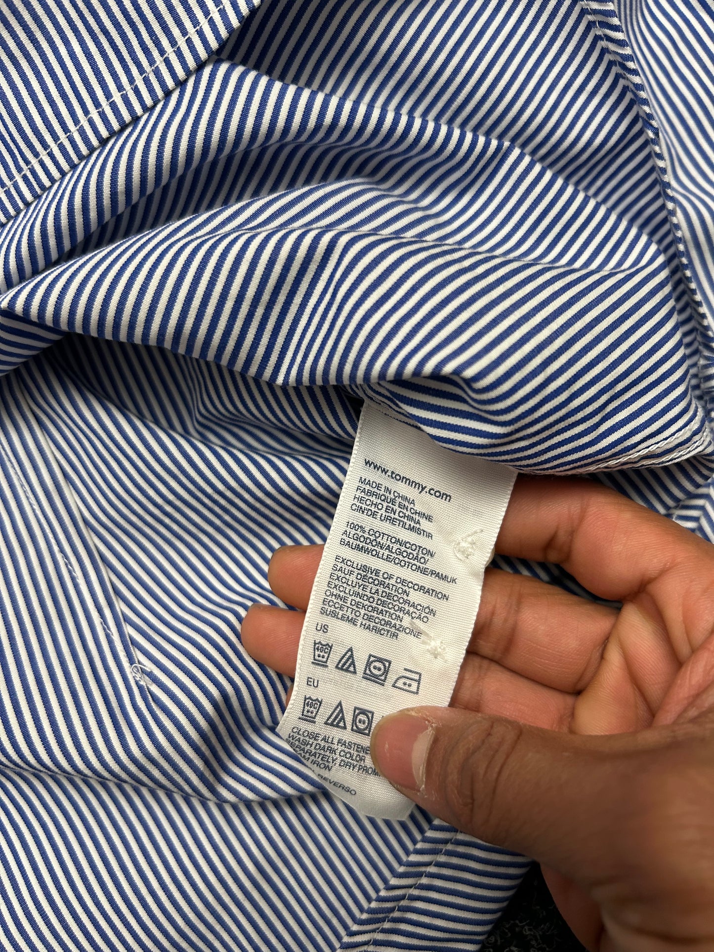 Tommy Hilfiger Pinstripe Long sleeve Large Slimfit