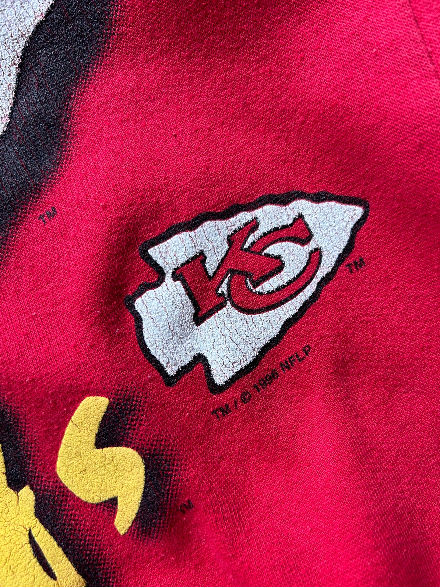 Vintage Kansas City Chiefs Sweater Made in USA Red Medium 1996