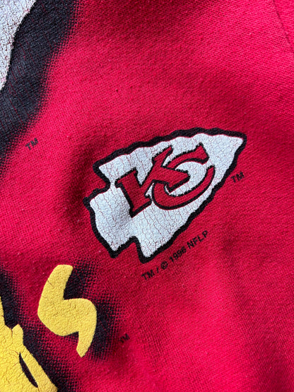 Vintage Kansas City Chiefs Sweater Made in USA Red Medium 1996