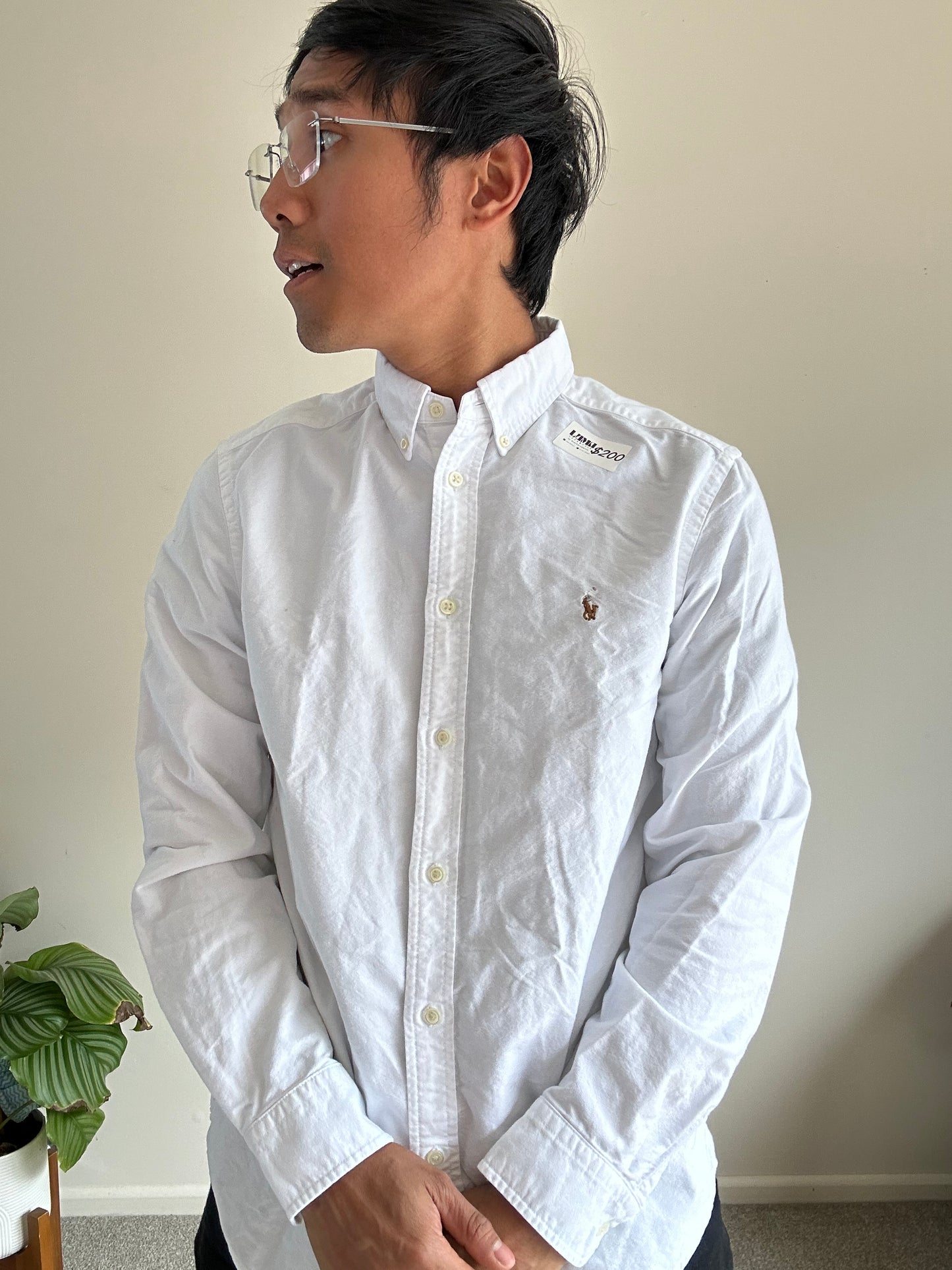 Ralph Lauren White Oxford Polo Medium