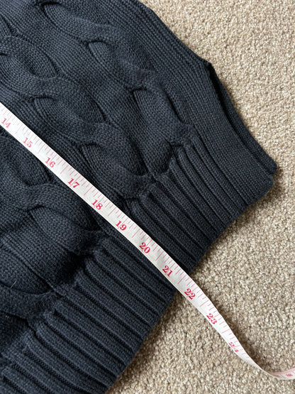 Ralph Lauren RL Cross-knit Jumper Small Women's Navy Blue