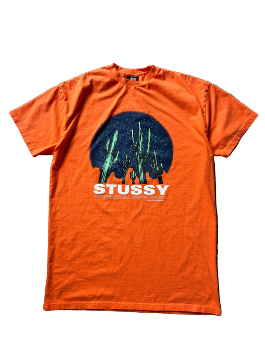 Stussy Cactus Tee Dress, which is a streetwear garment featuring a prominent cactus graphic design Orange 8