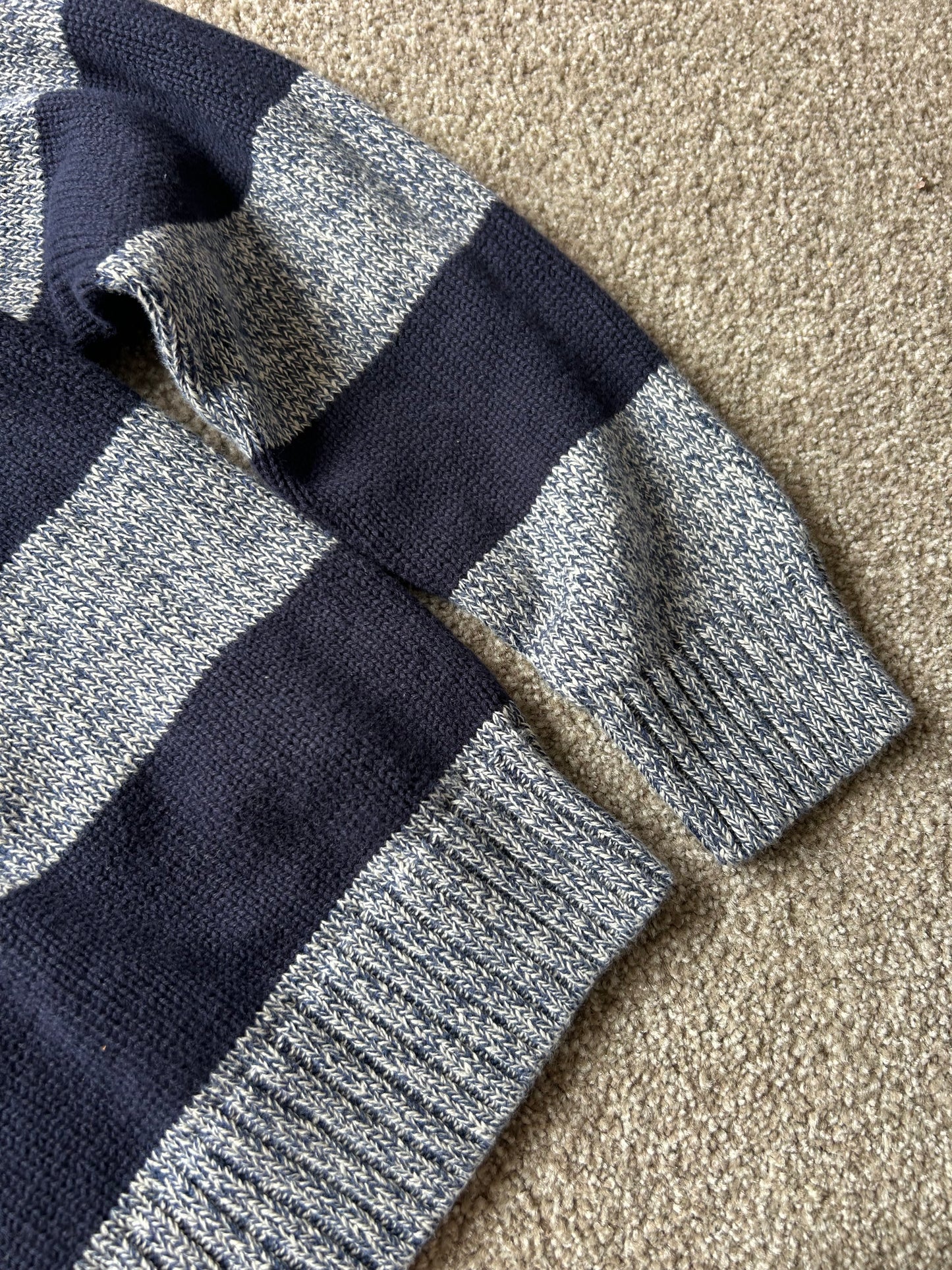 Ralph Lauren RL Stripe Sweater Two Tone Medium Navy Blue