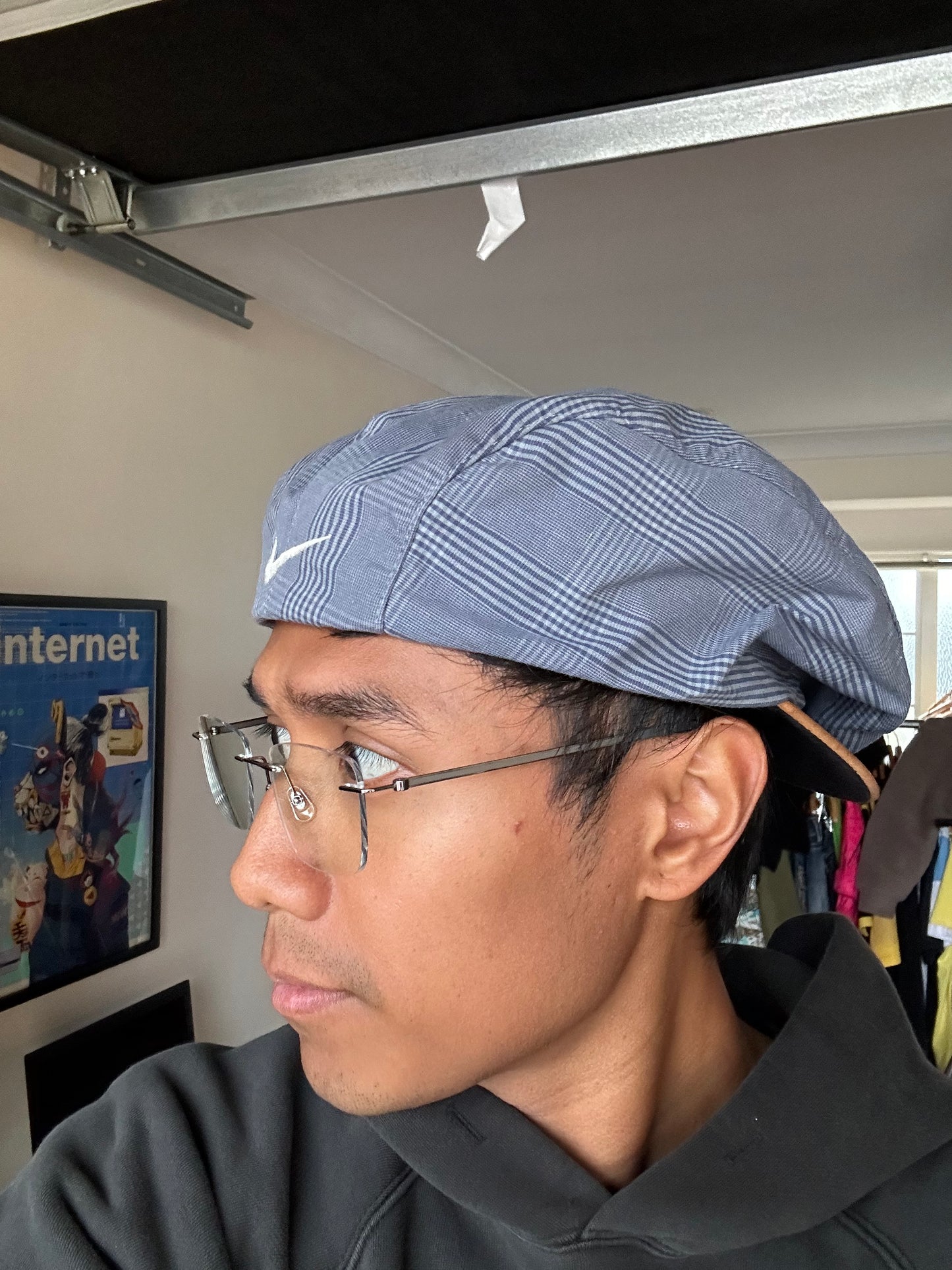 Nike plaid flat cap Golf Beret