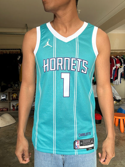 Jordan Brand Charlotte Hornets LaMelo Ball #1 Icon Swingman Jersey in teal XS
